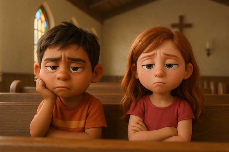 Children bored church med