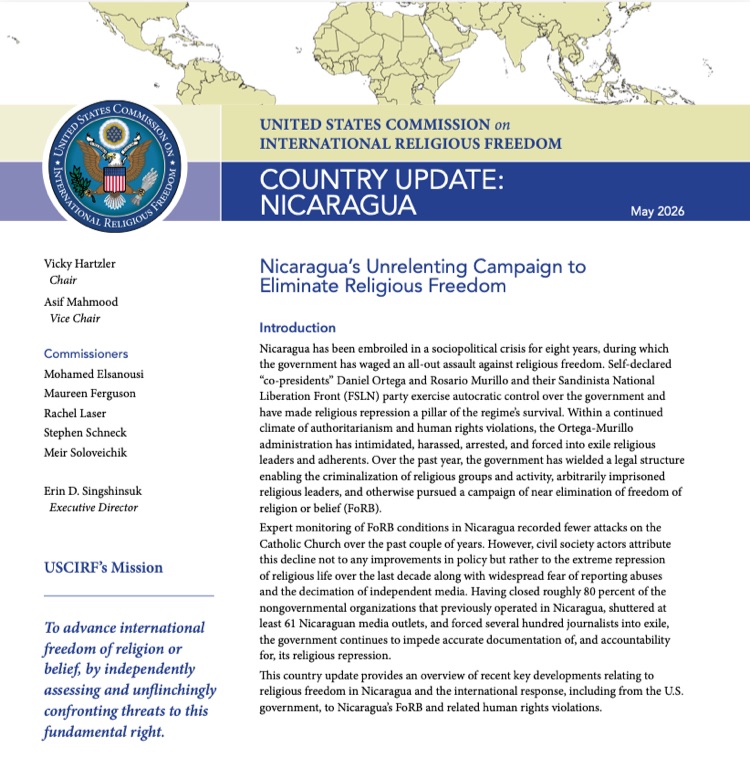 Uscirf nicaragua informe 2026